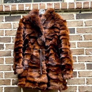 Vintage raccoon fur coat